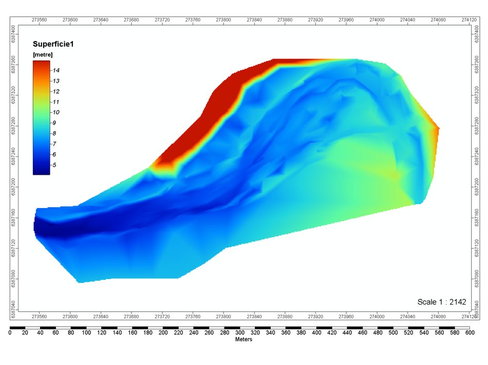 Modelo digital de superficie topográfica